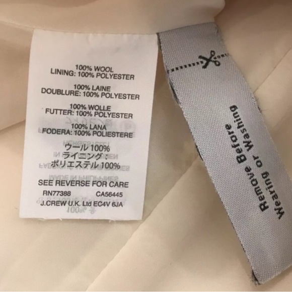 J. Crew Asymmetrical Zip Pencil Skirt In 100% Wool Ivory 2 - Picture 8 of 11